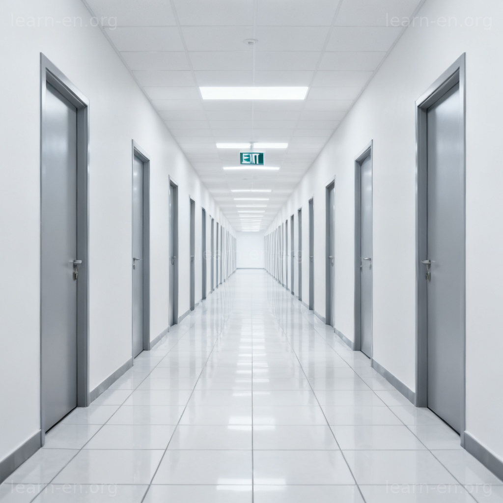 corridor走廊图解：现代建筑内明亮的长通道