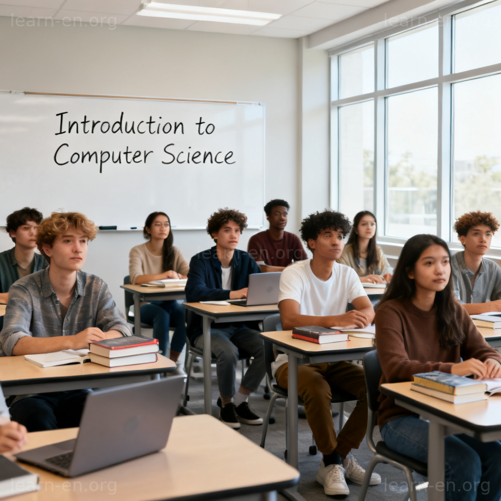 course 课程含义图解：现代教室与计算机科学导论课场景