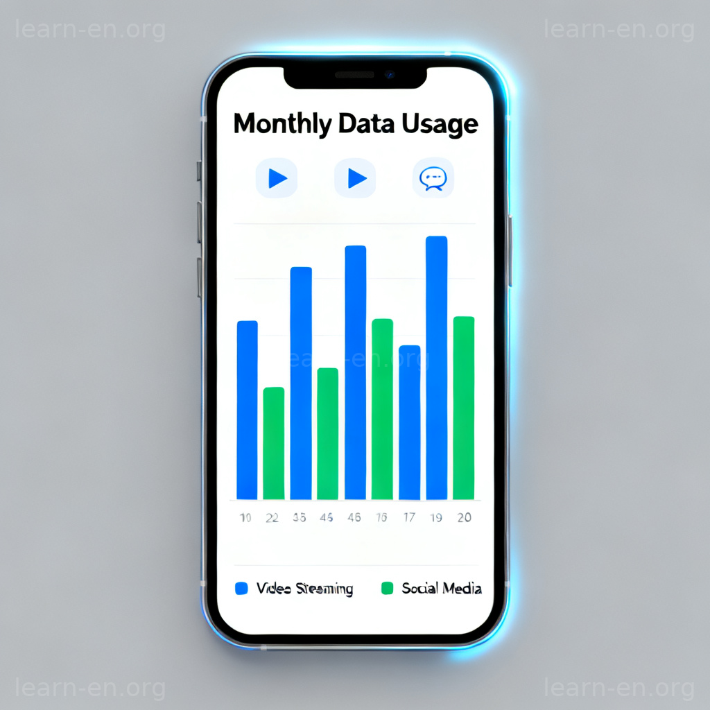 data usage 数据用量图解：手机月度流量使用柱状图