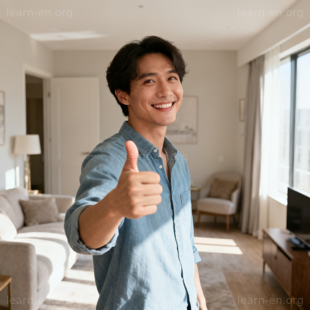 decent 含义图解：整洁舒适、令人满意的公寓房间场景