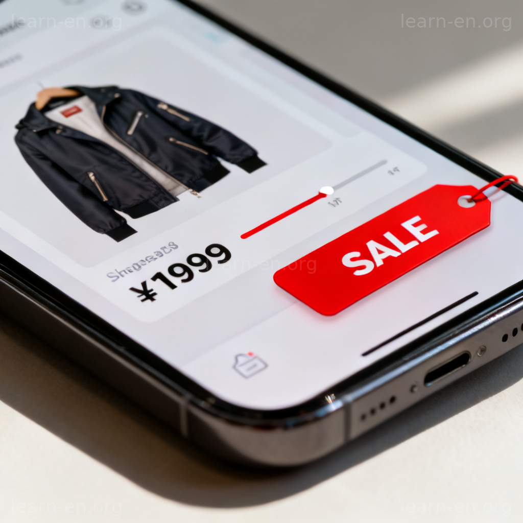 decrease 含义图解：手机购物APP中商品价格从高到低减少