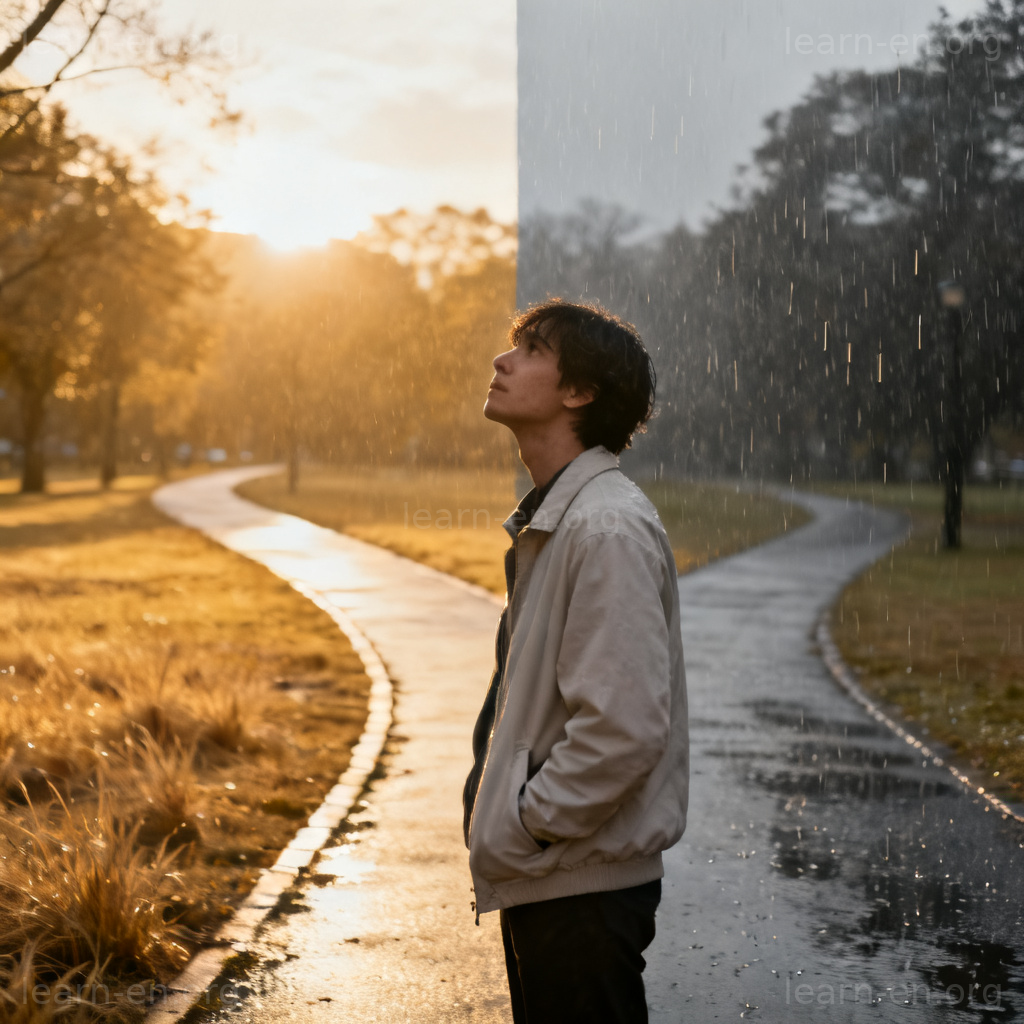 depend on 场景图解：人在分岔路口选择，结果取决于不同因素