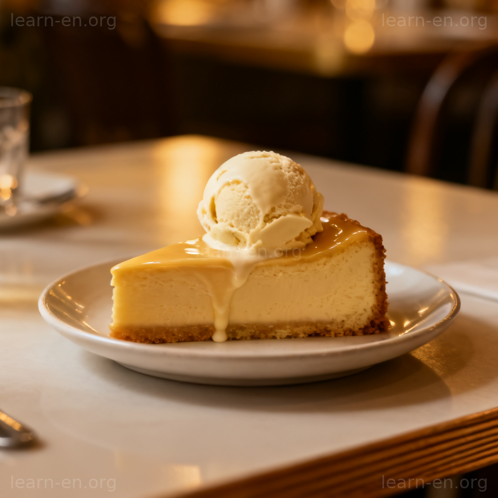 dessert 甜点图解：餐后蛋糕与冰淇淋摆盘场景