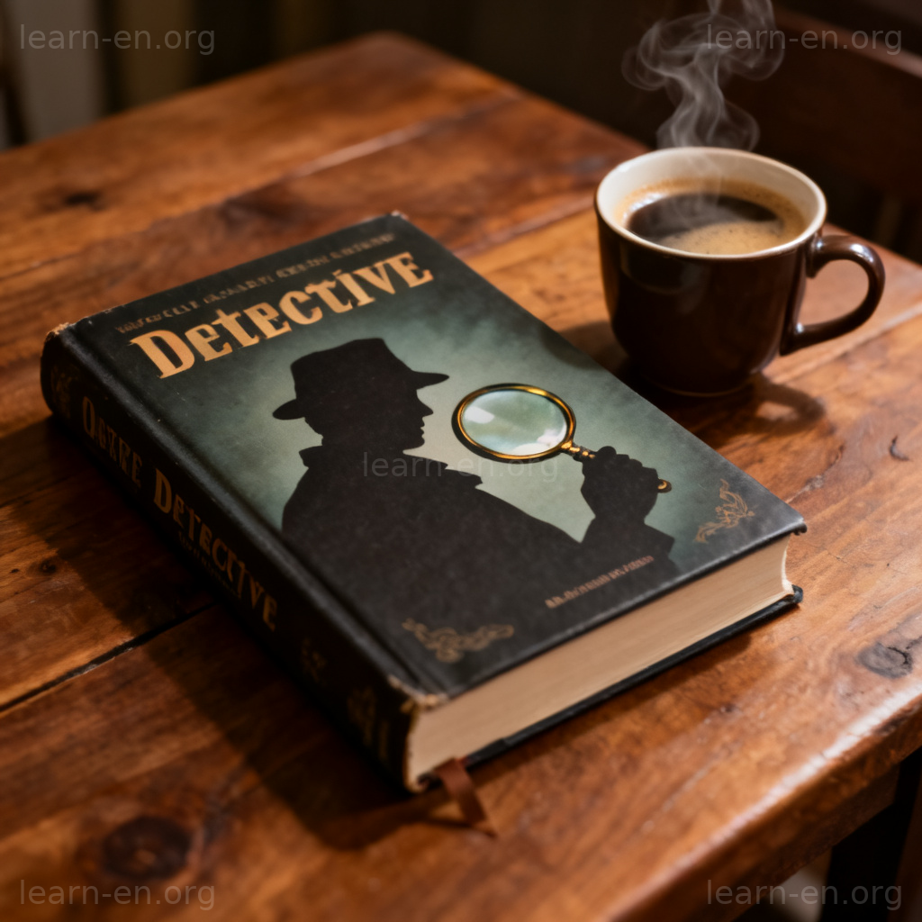detective 侦探的图解：经典侦探小说与咖啡营造神秘氛围