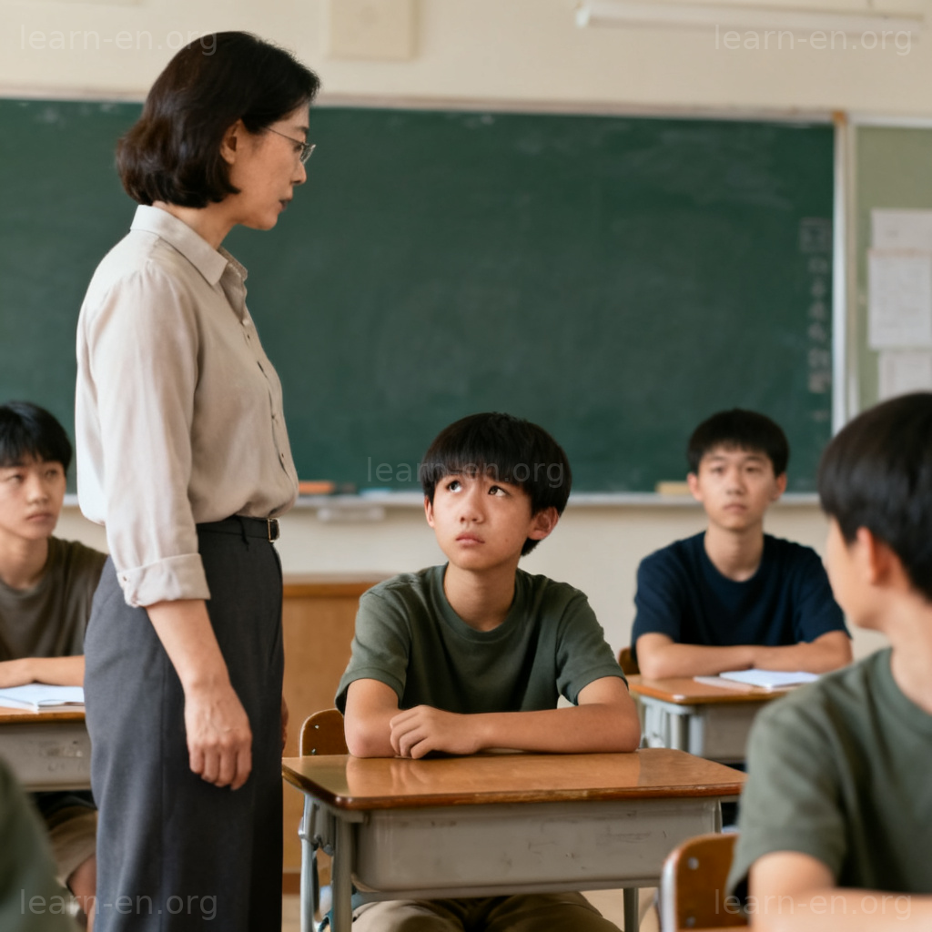 discipline 惩罚含义图解：老师在教室纠正学生行为