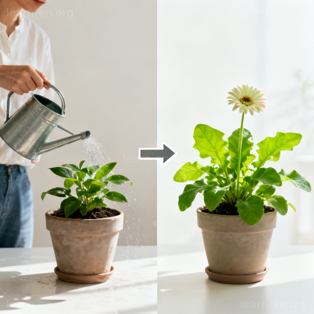 effect 效果图解：浇水动作与植物生长结果的因果关系