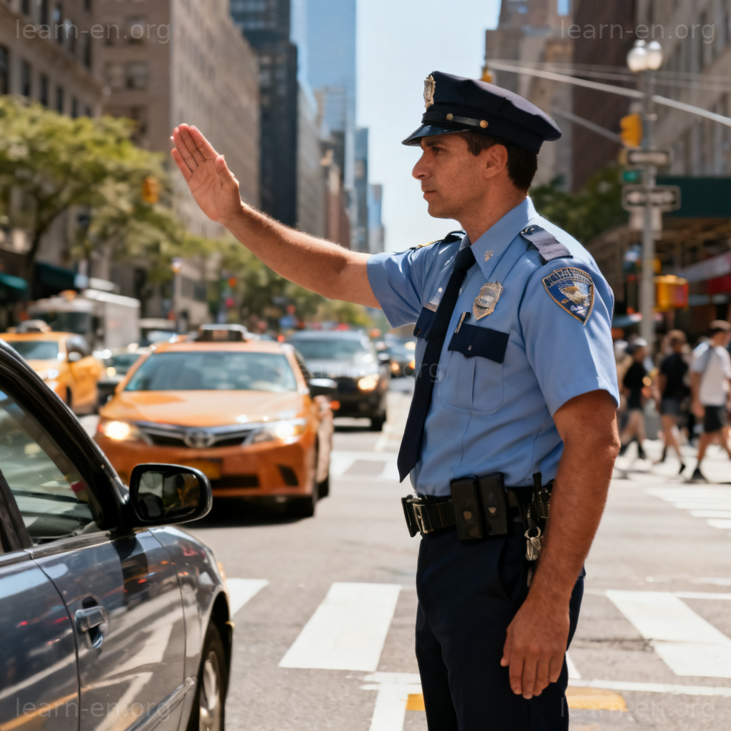enforce 强制执行图解：交警维持交通秩序场景