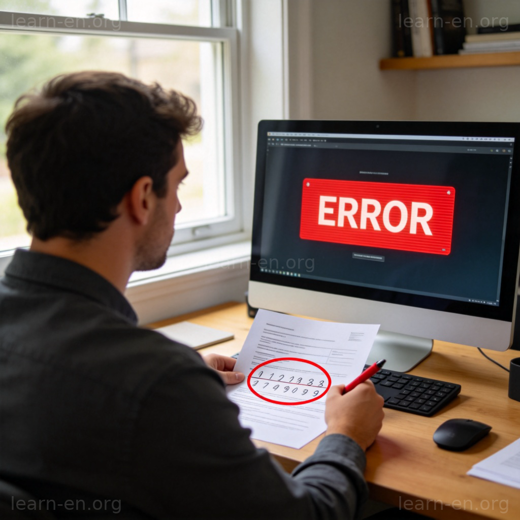error 错误含义图解：电脑屏幕显示错误提示，文件被红笔圈出