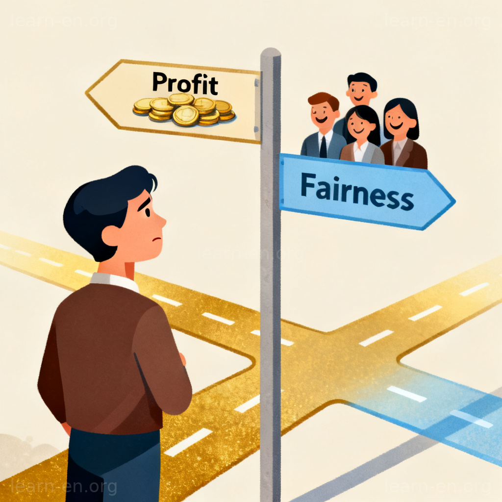 ethical 含义图解：道德十字路口，利益与公平的抉择