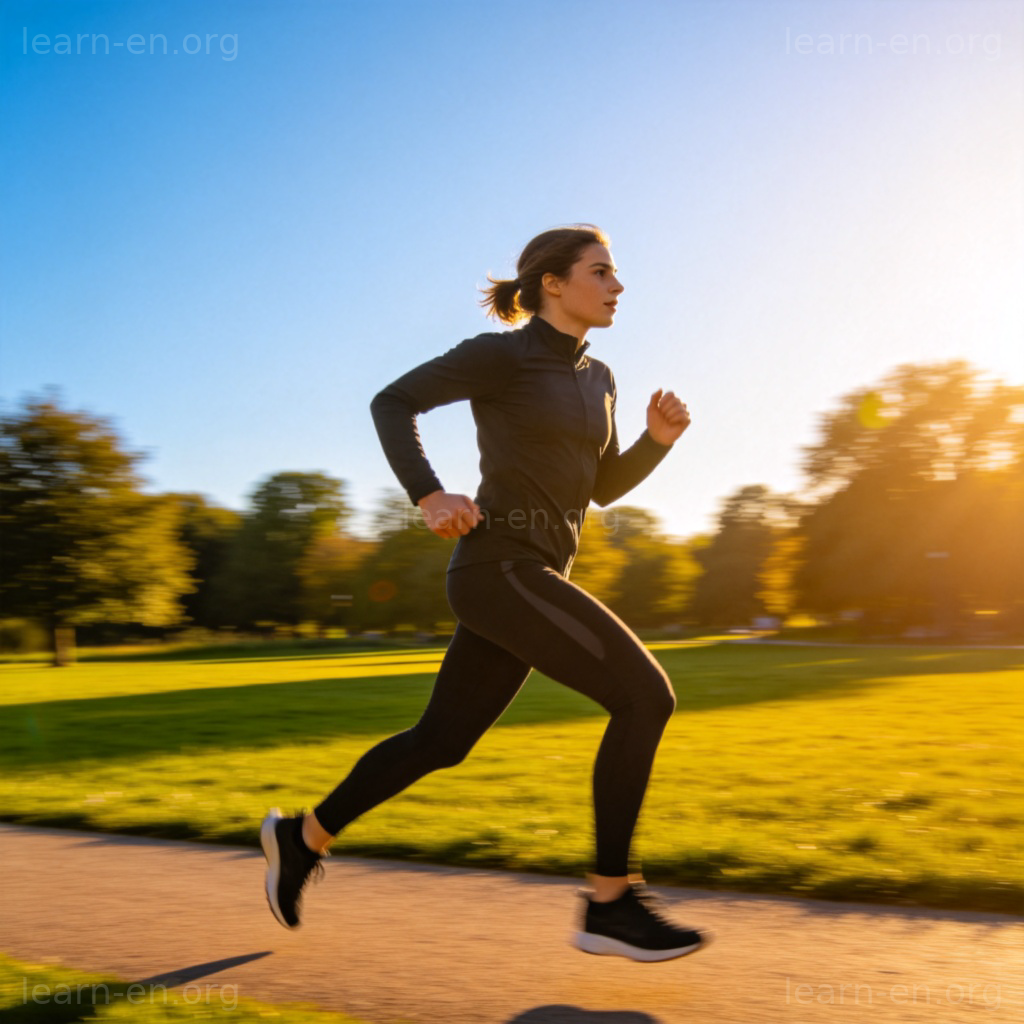 exercise 锻炼场景图解：公园中慢跑的人