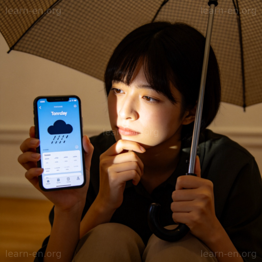 expect 预料含义图解：查看天气预报准备雨伞