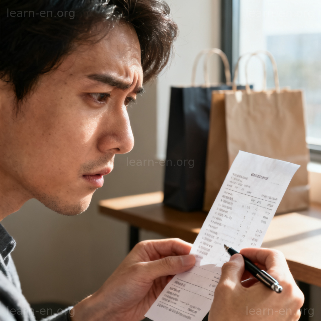 expense 含义图解：查看账单思考花费的人