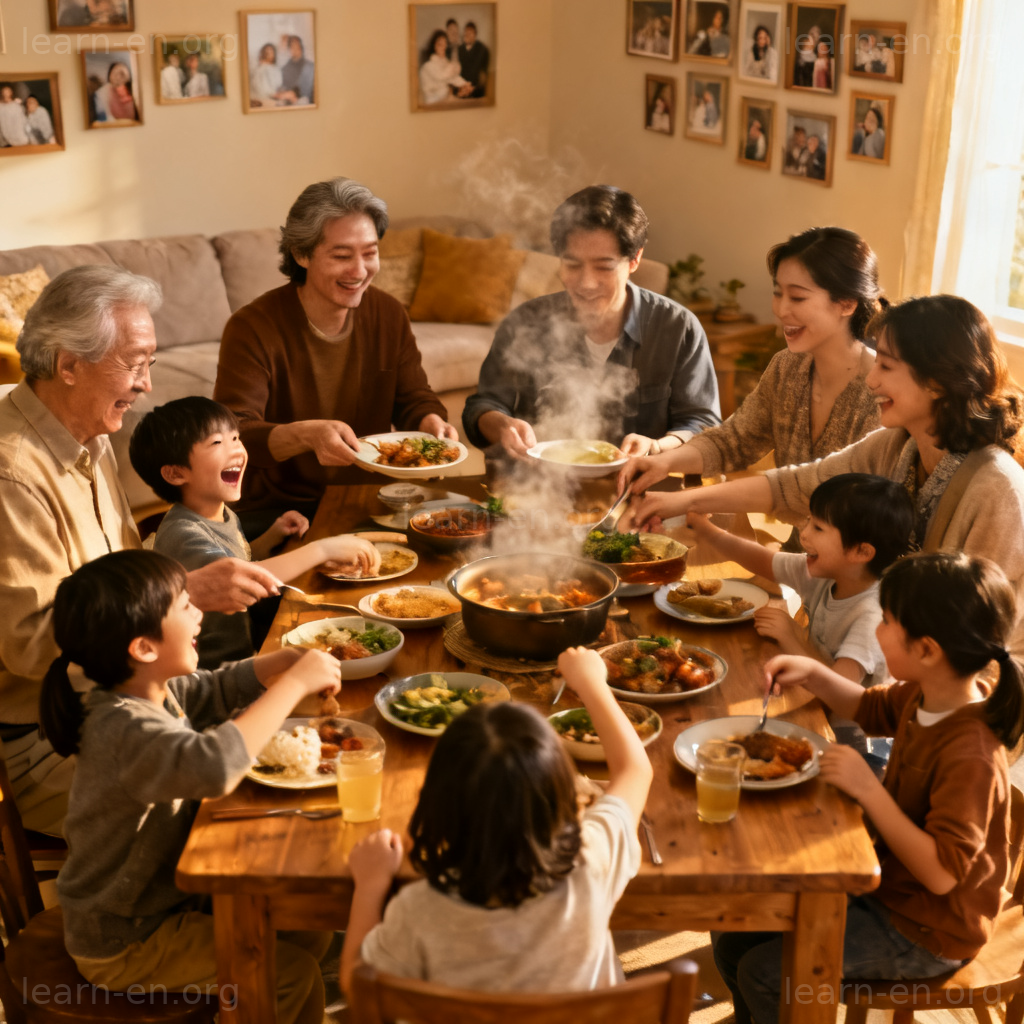 extended family 大家庭场景图解：多代同堂温馨聚餐