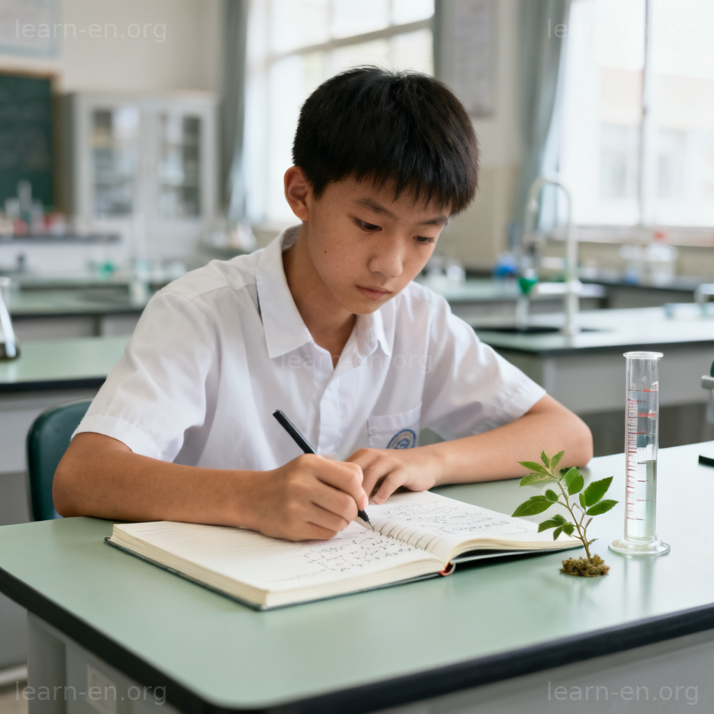 factual 含义图解：学生在实验室客观记录数据的场景