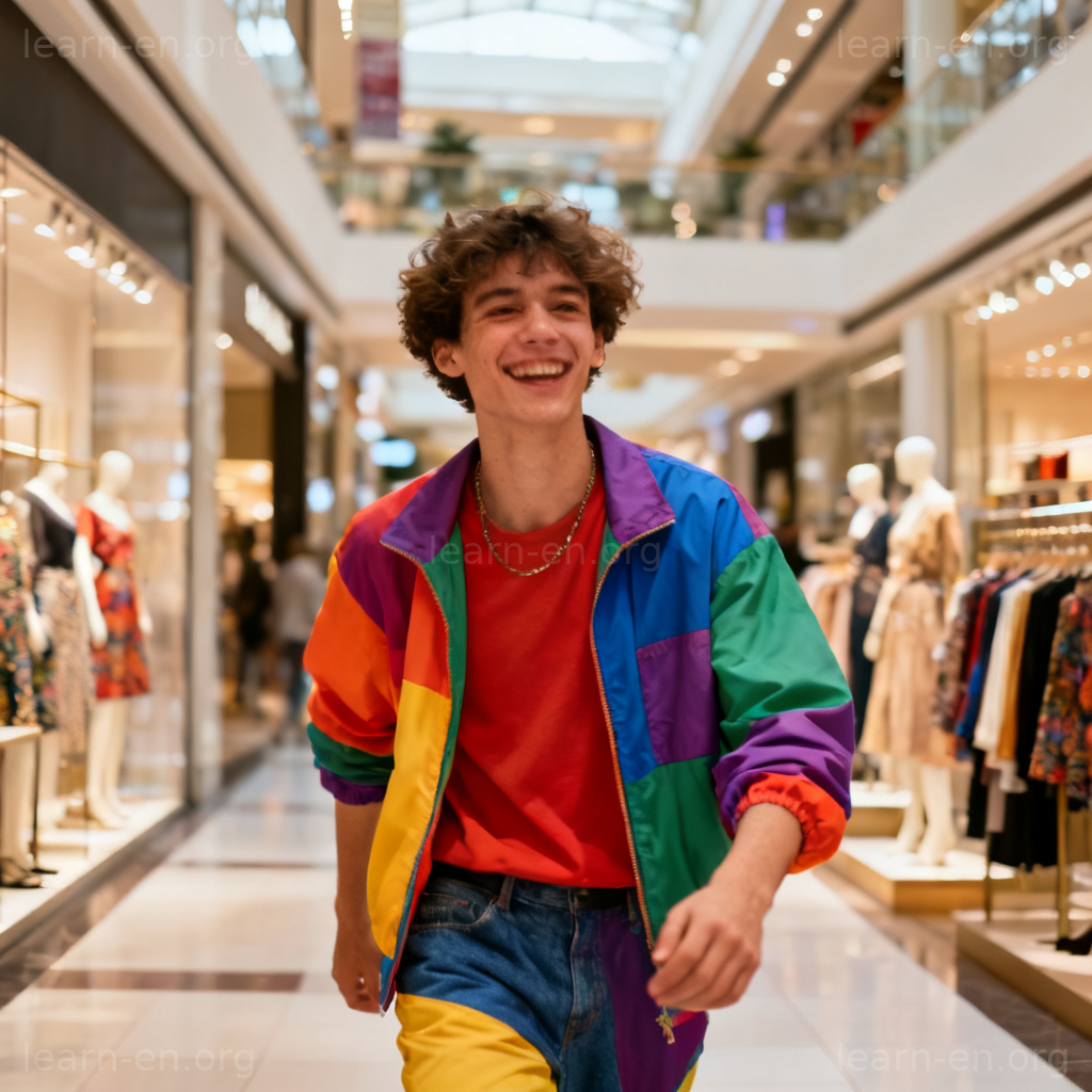fashionable 时尚图解：年轻人在商场穿着潮流服饰