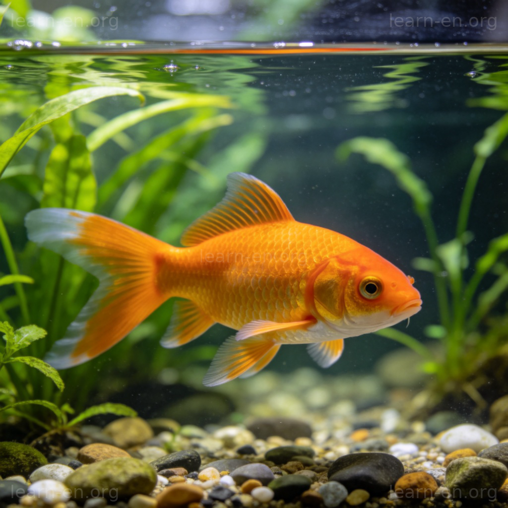 Fish 图解：一条银色鳞片的鱼在清澈水中游动