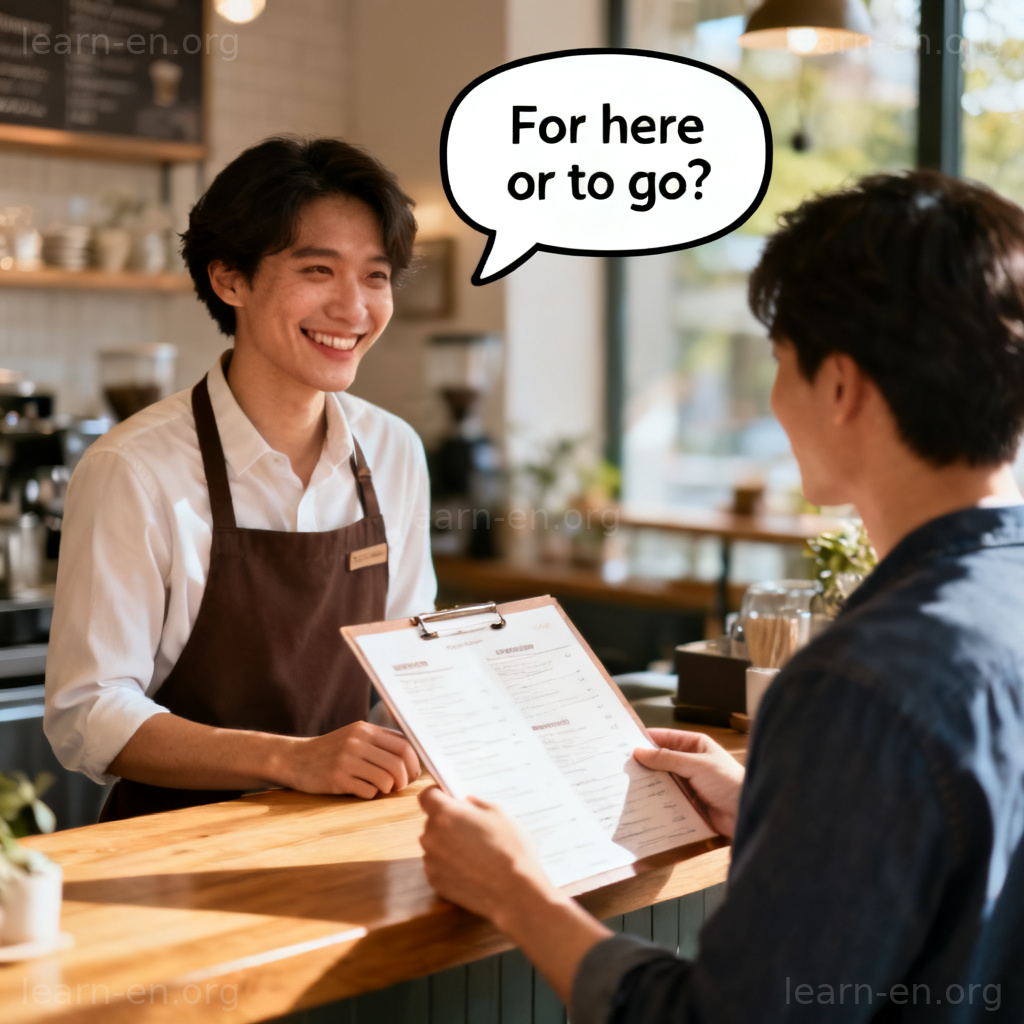 for here or to go 快餐店点餐场景图解