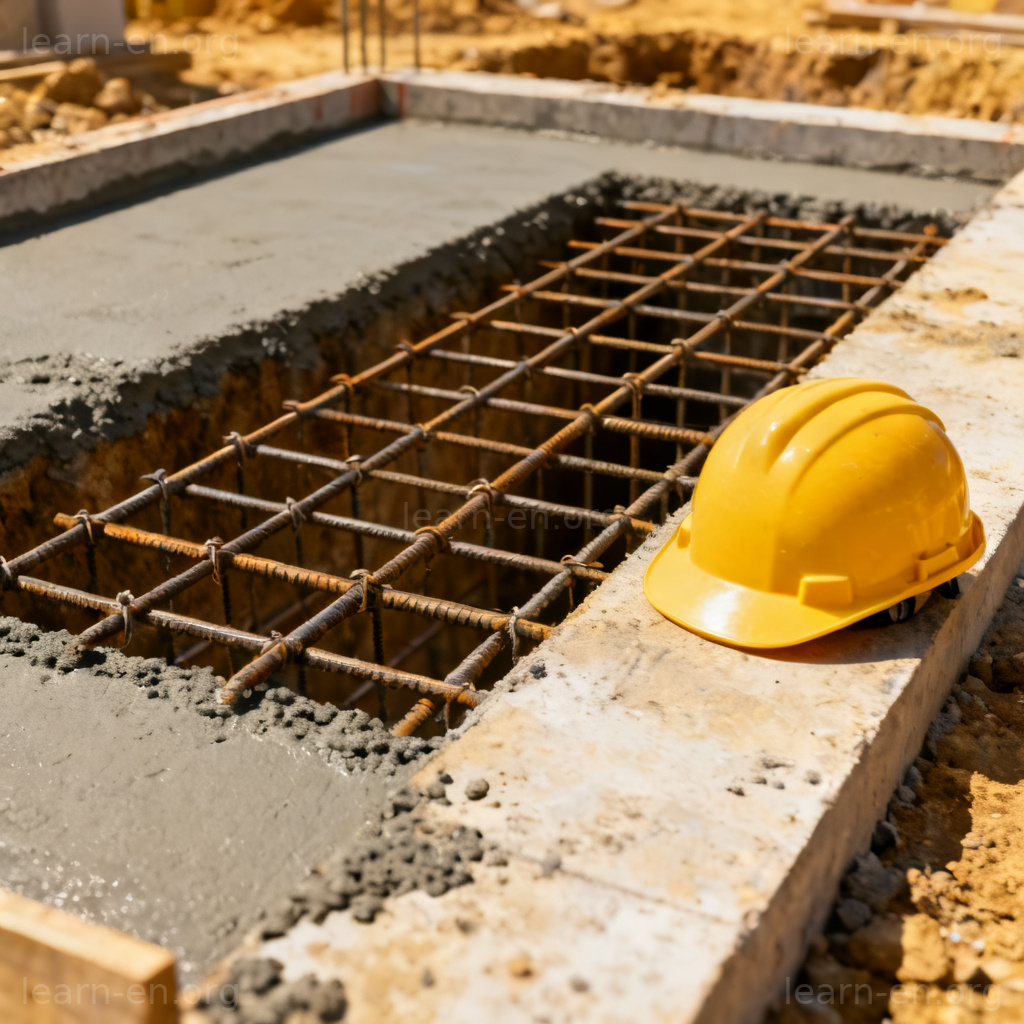 foundation 建筑场景：钢筋混凝土结构的地基施工