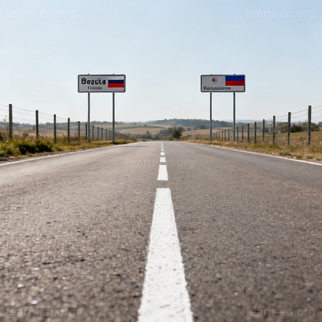 frontier 边界含义图解：两国交界处的道路与标志