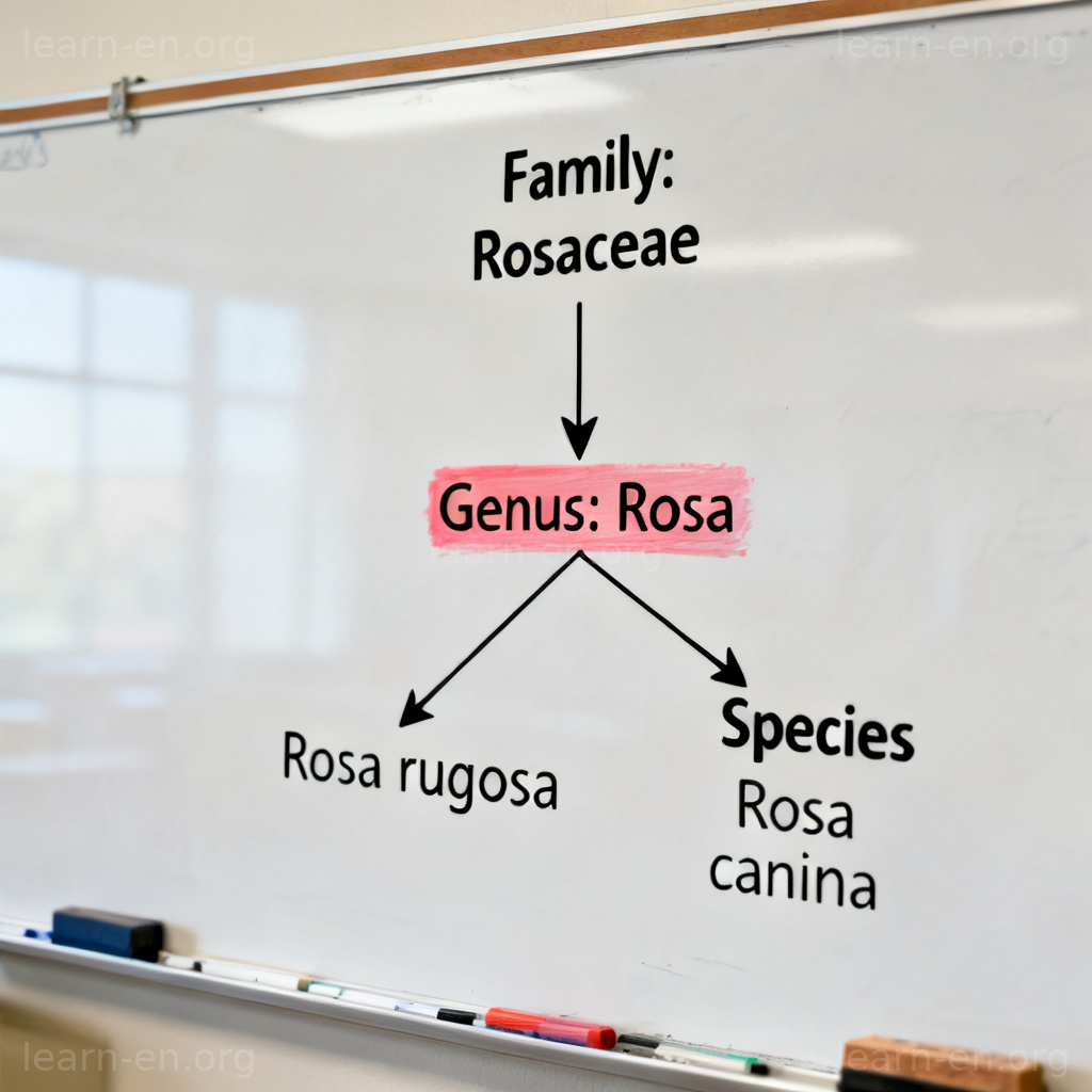 generic 生物学含义图解：属级分类在生物树中的位置
