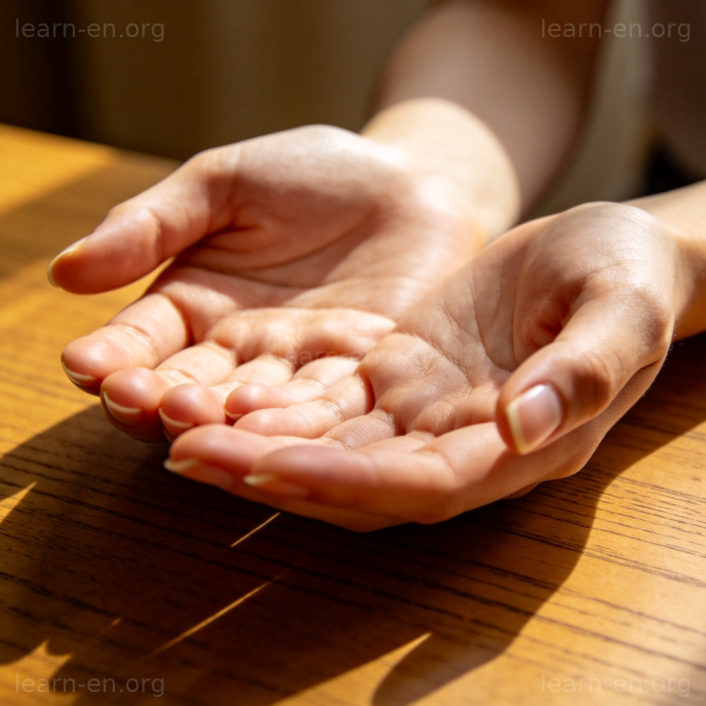 hand 含义图解：展示人类手掌的细节特写