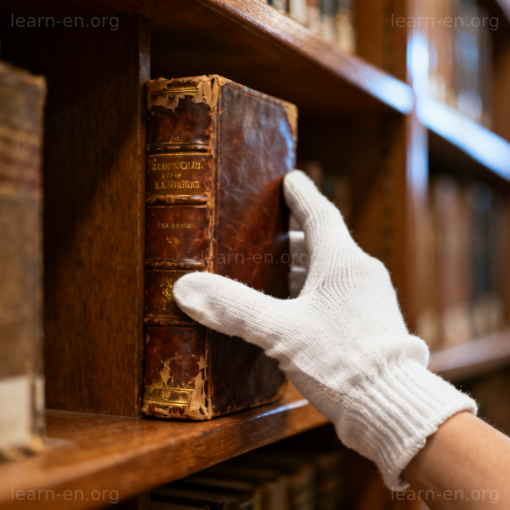 handle 拿取物品场景图解：戴手套小心拿取古籍
