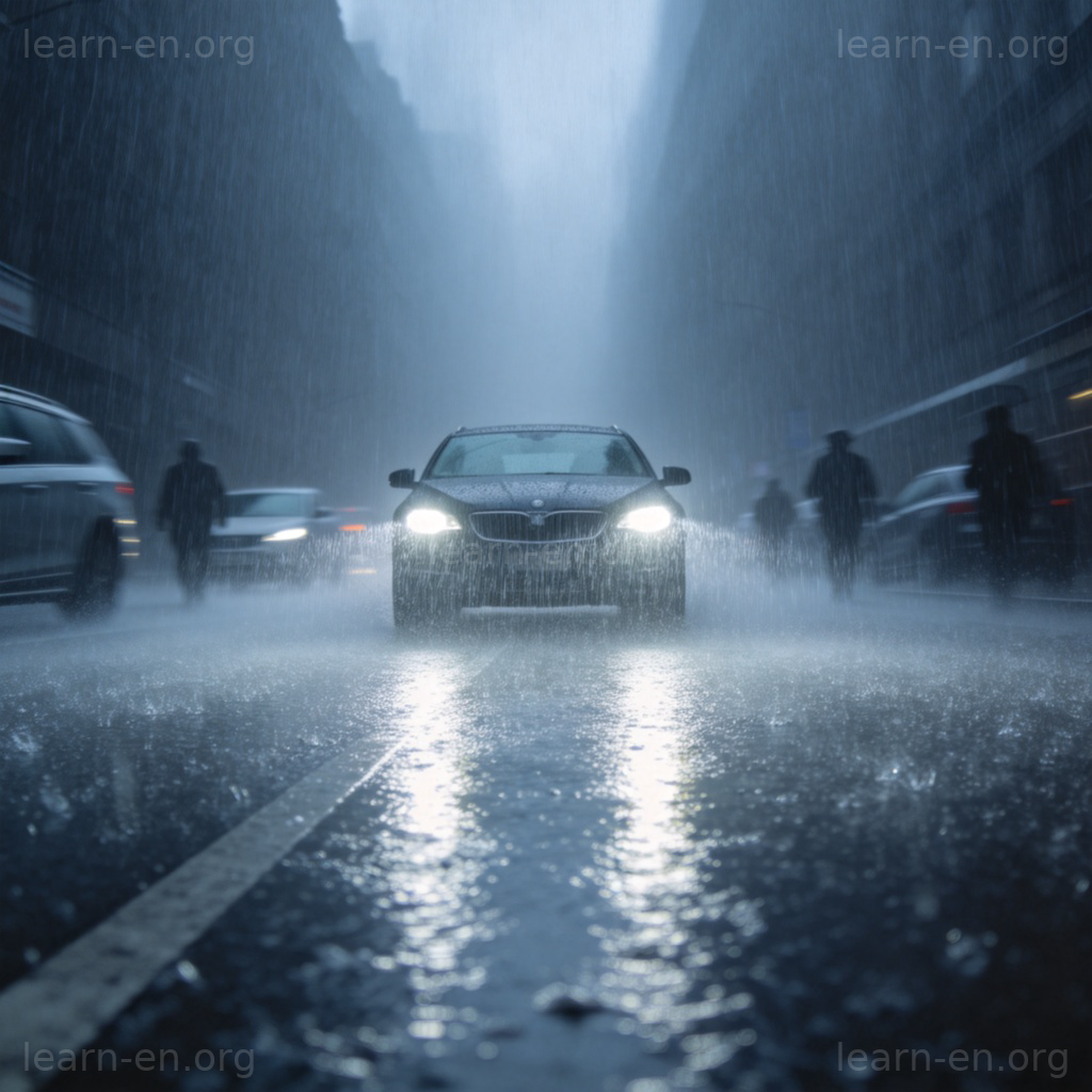 heavy 场景图解：暴雨中街道的严重拥堵