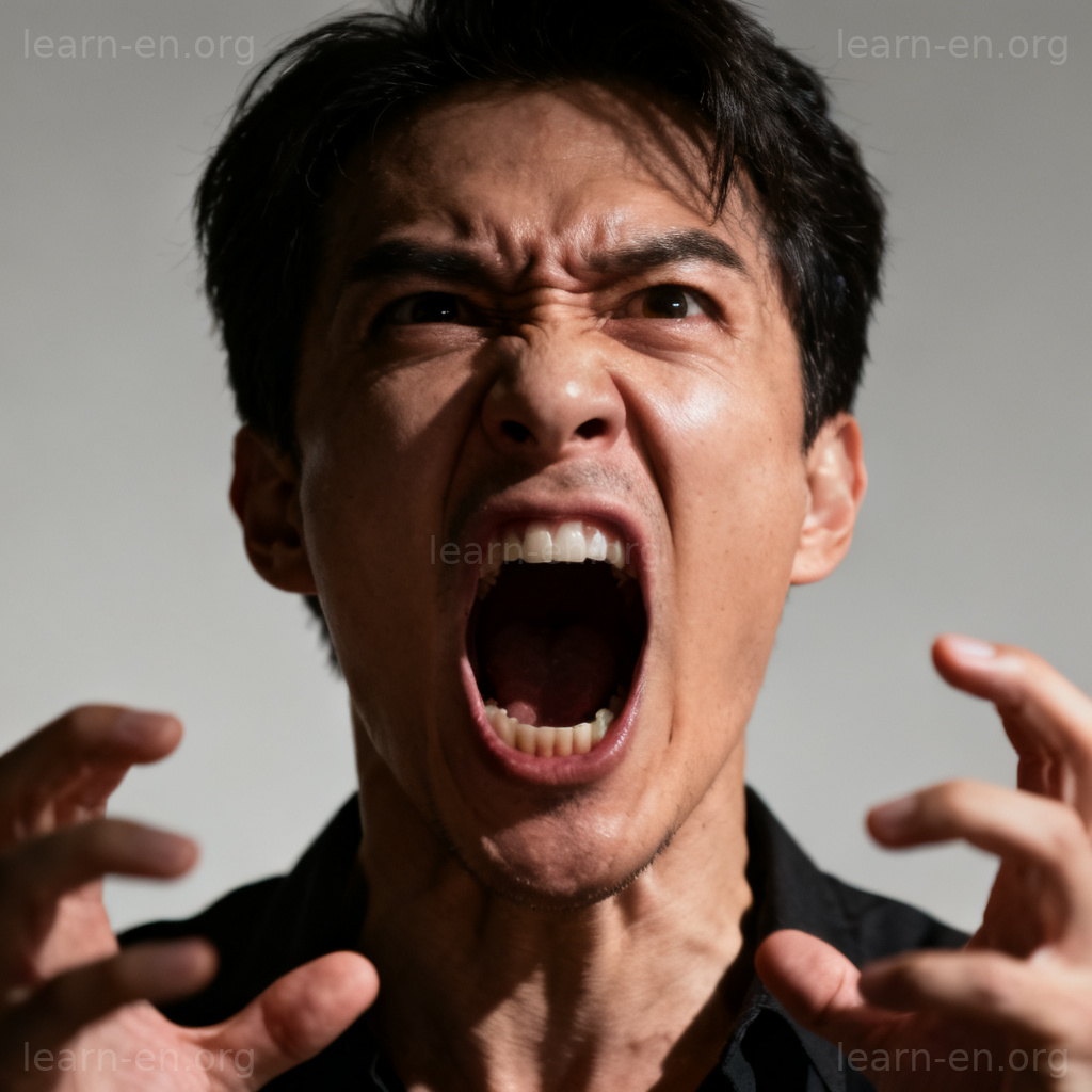 hurl 图解：人物愤怒地激烈喊出话语的表情