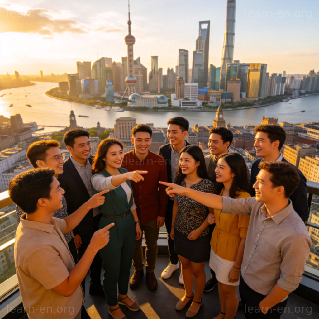 介词in场景：人们在城市里，表示地理位置范围
