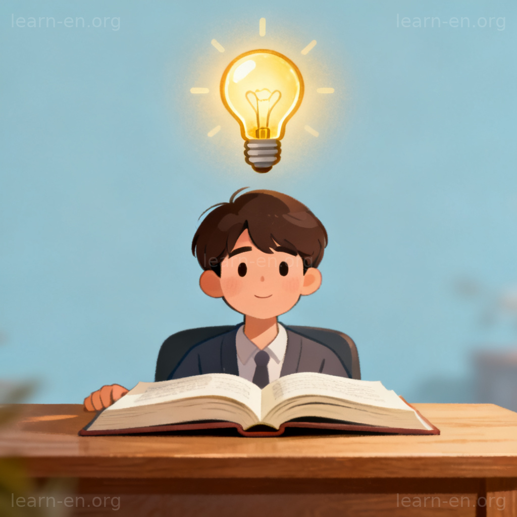 insight 深刻见解图解：人物头顶亮起灯泡，象征顿悟瞬间