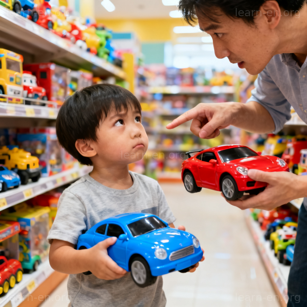 insist 坚持要求场景图解：孩子紧握玩具不放手