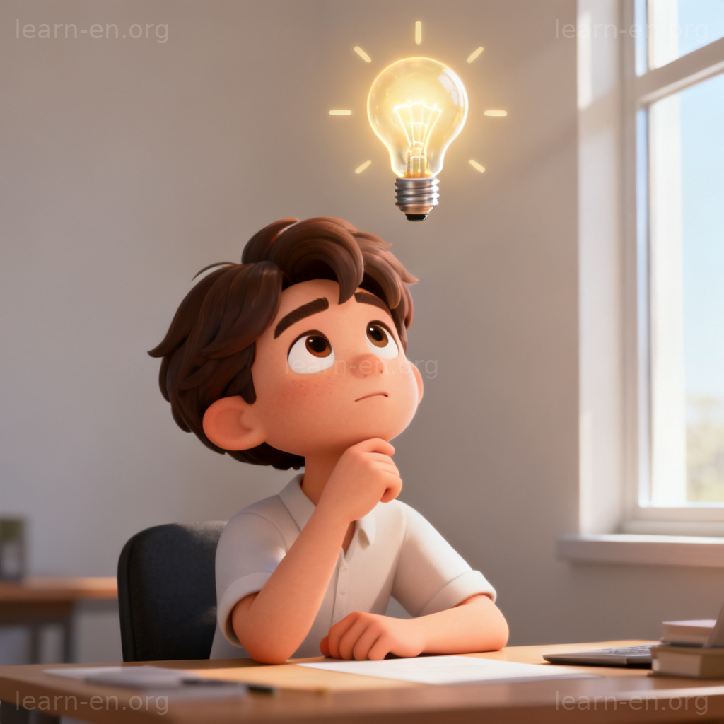 inspire 激发灵感图解：人物头顶亮起灯泡，象征创意迸发