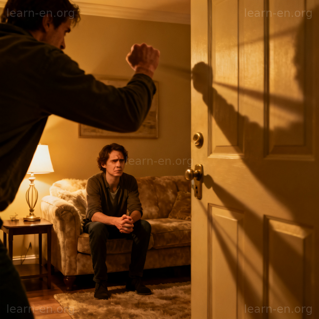 invade 侵扰隐私图解：不速之客敲门打扰室内安宁