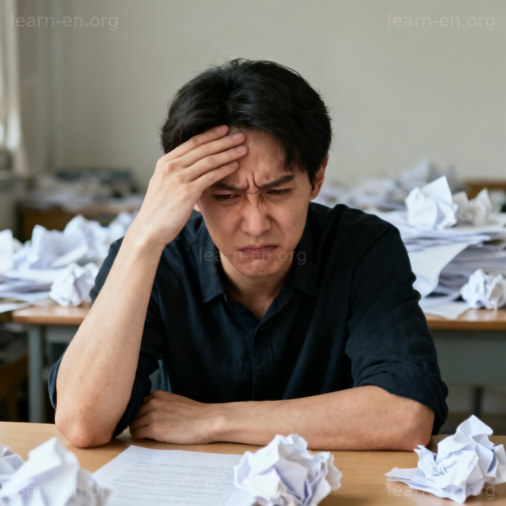 irritate 含义图解：人物因被打扰而面露烦躁表情