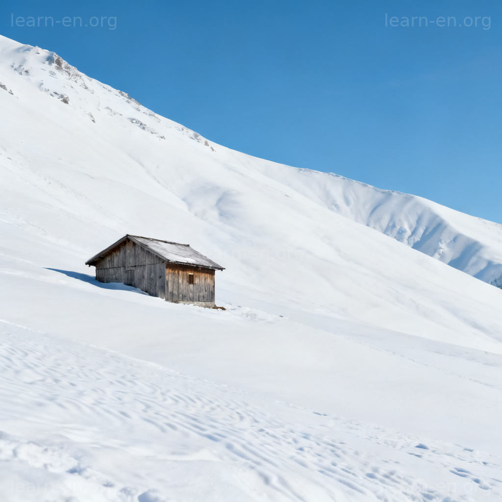 isolated 含义图解：雪山中孤立的木屋，展现地理上的隔绝