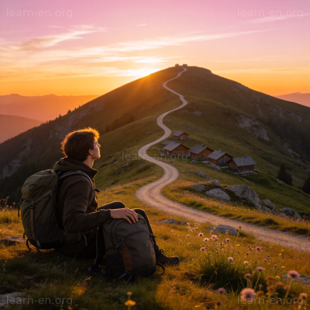 journey 心路历程图解：山顶俯瞰成长之路的沉思者