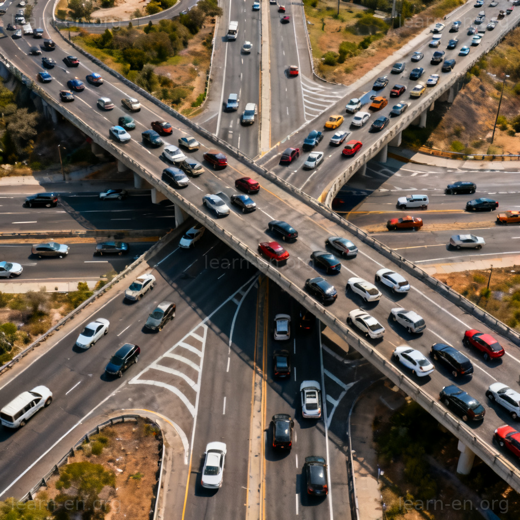 junction 道路交叉口图解：高速公路汇合处航拍视图