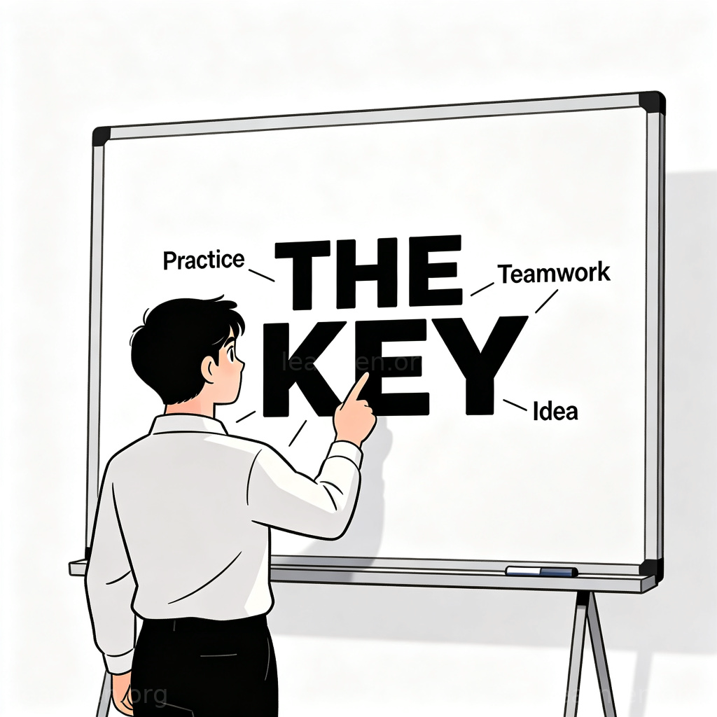 key 关键图解：发光灯泡位于思维导图中心的核心概念