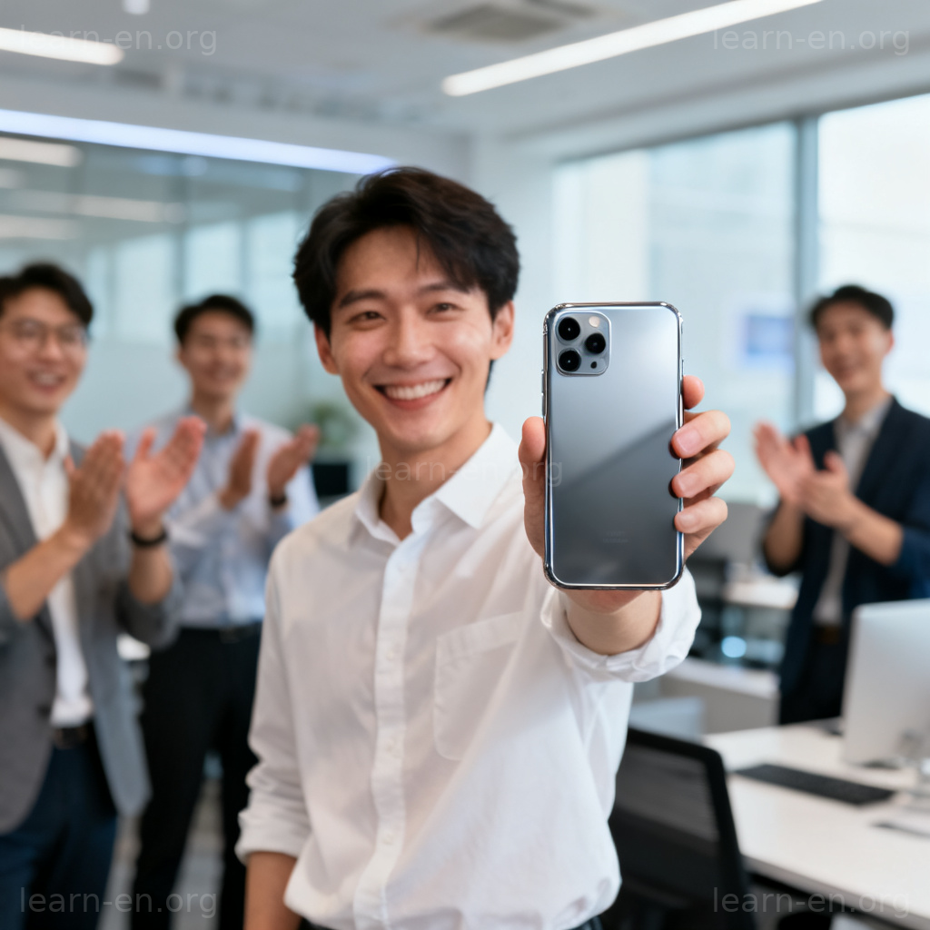 launch 推出新产品场景图解：展示智能手机发布