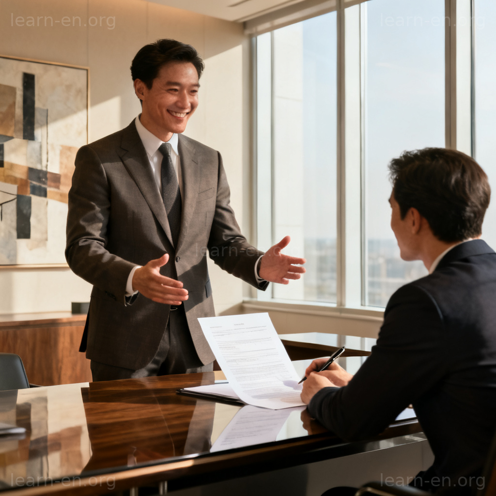 lawyer 律师图解：专业人士在办公室向客户解释文件