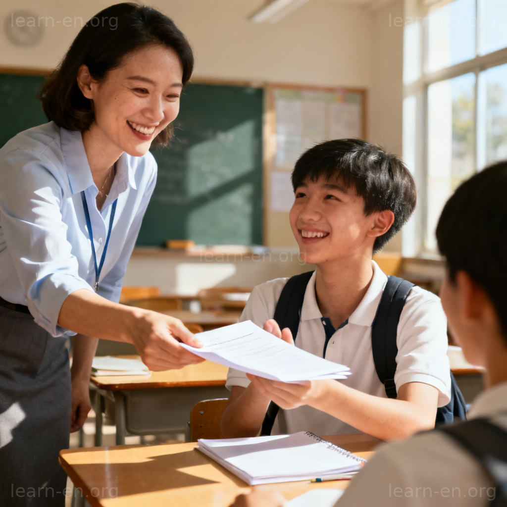 lenient 含义图解：老师宽大处理迟交作业的学生