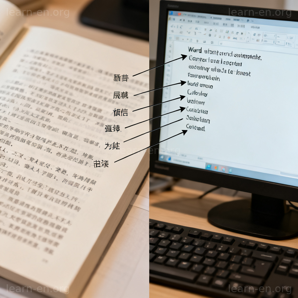 literal 逐字翻译场景：原文与译文单词对应关系展示