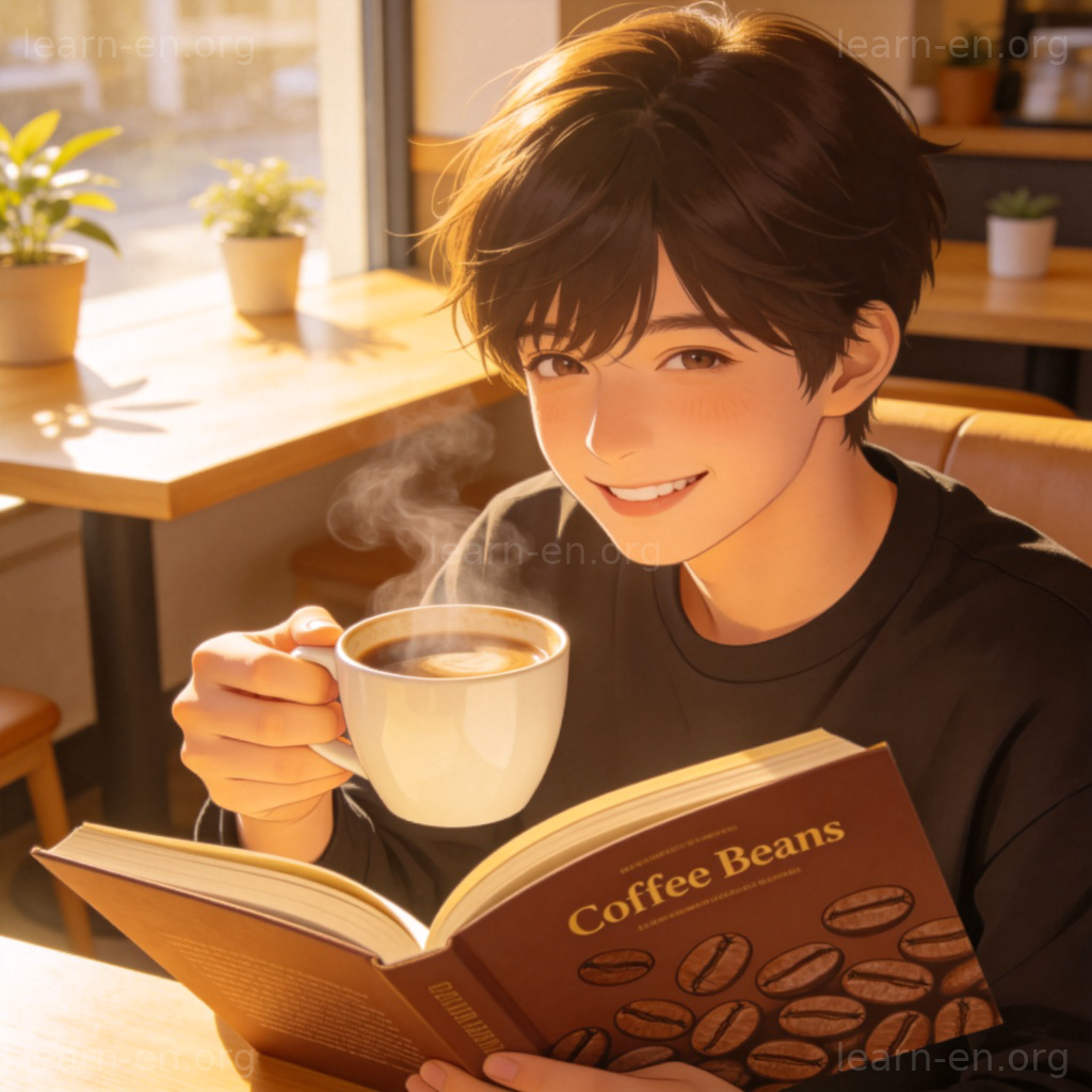 lover 爱好者图解：沉浸在咖啡与书籍中的愉悦人物