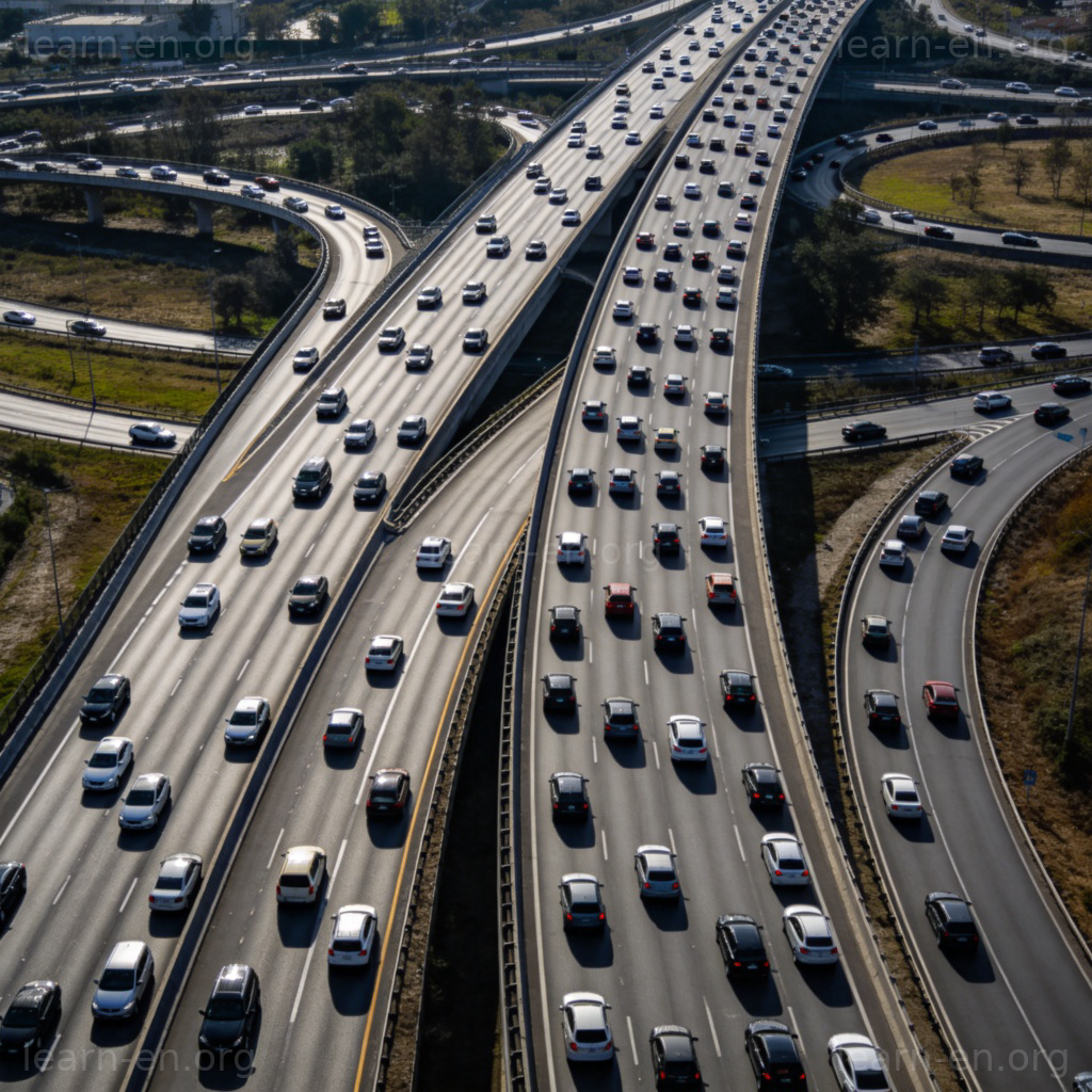main 核心含义图解：宽阔主路与次要道路的对比场景