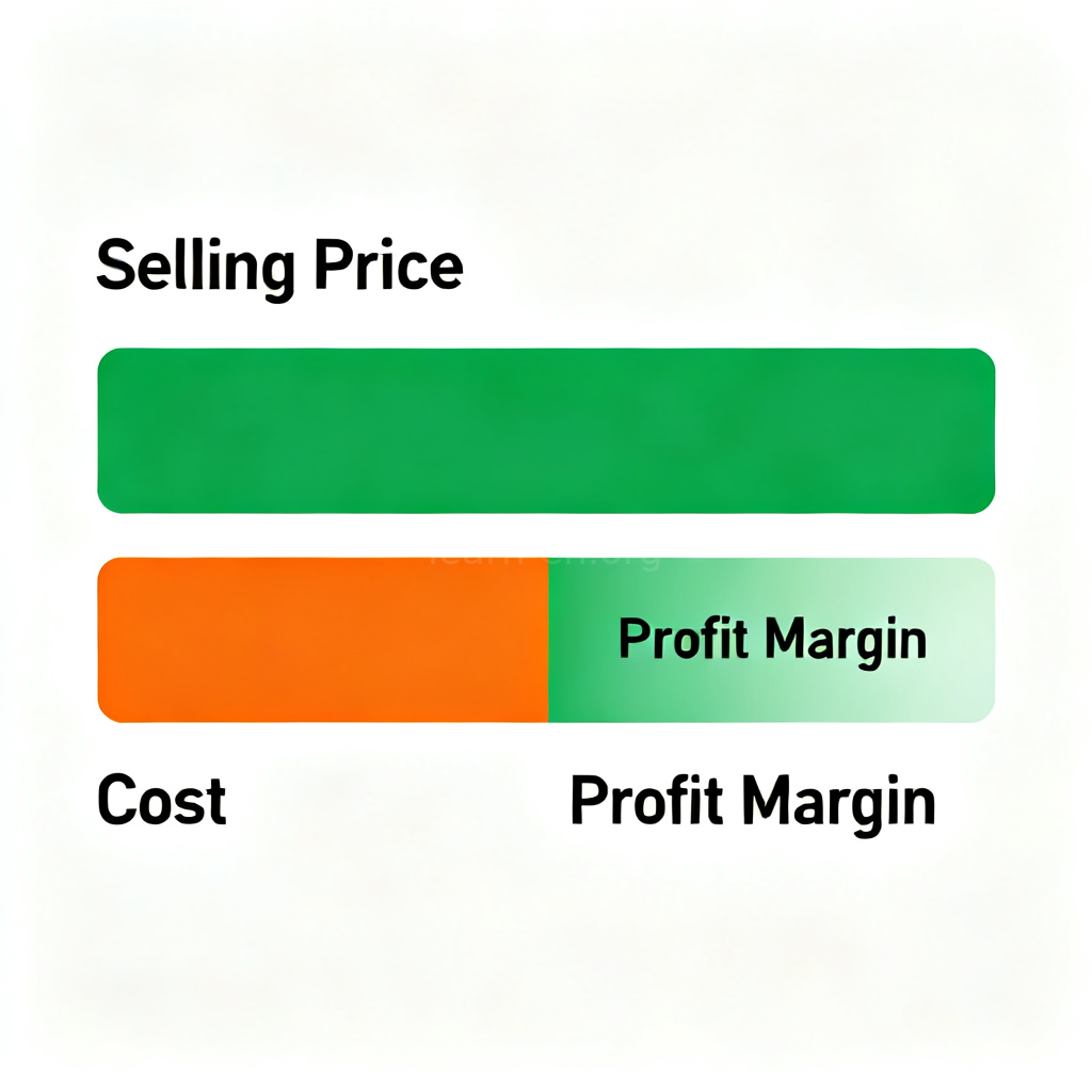margin 利润差额含义图解：售价与成本差额柱状图