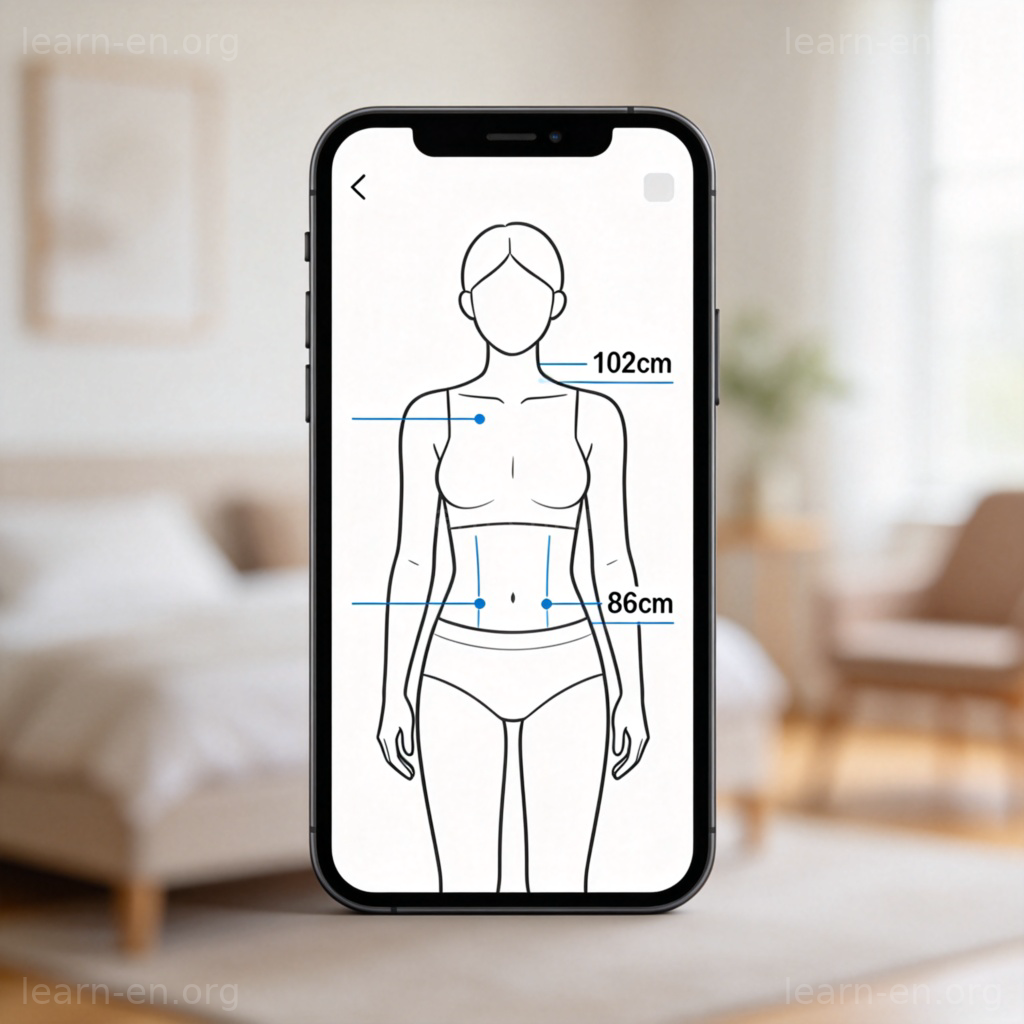 measurement 尺寸图解：手机应用显示身体各部位具体尺寸数据