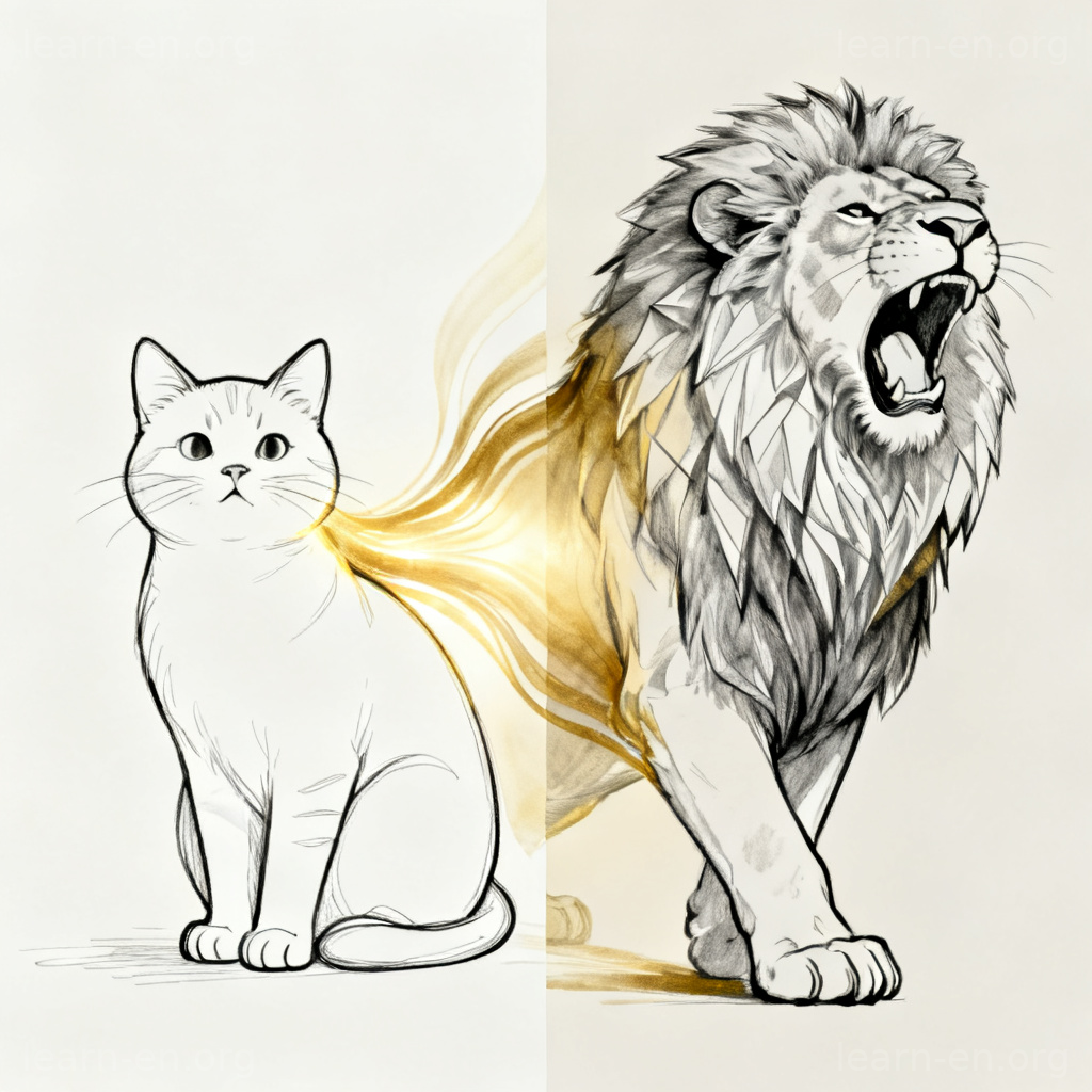 metaphorical 含义图解：从家猫到雄狮的比喻性转变