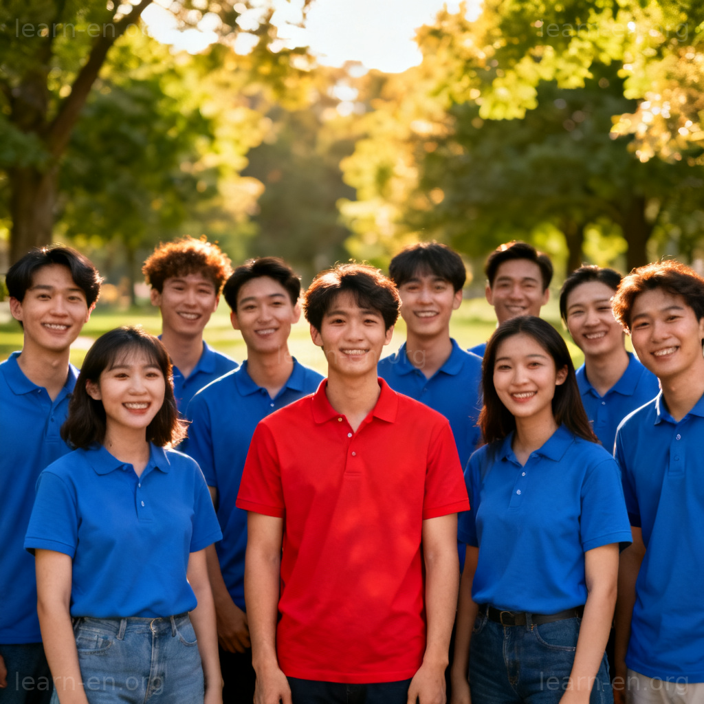 minority 图解：人群中穿红衣的少数个体与多数群体对比