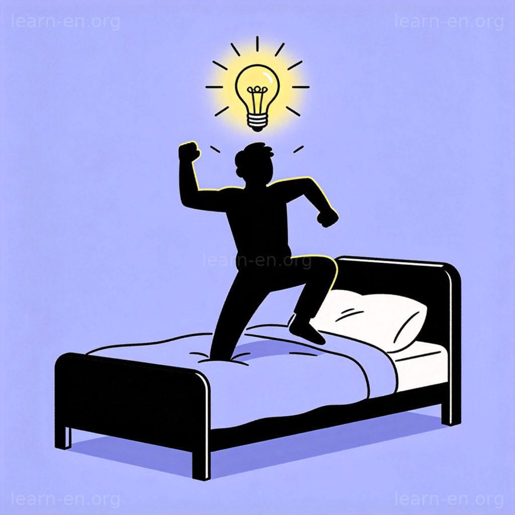 motivation 动力图解：人物剪影充满活力起床，头顶灯泡象征内在驱动力