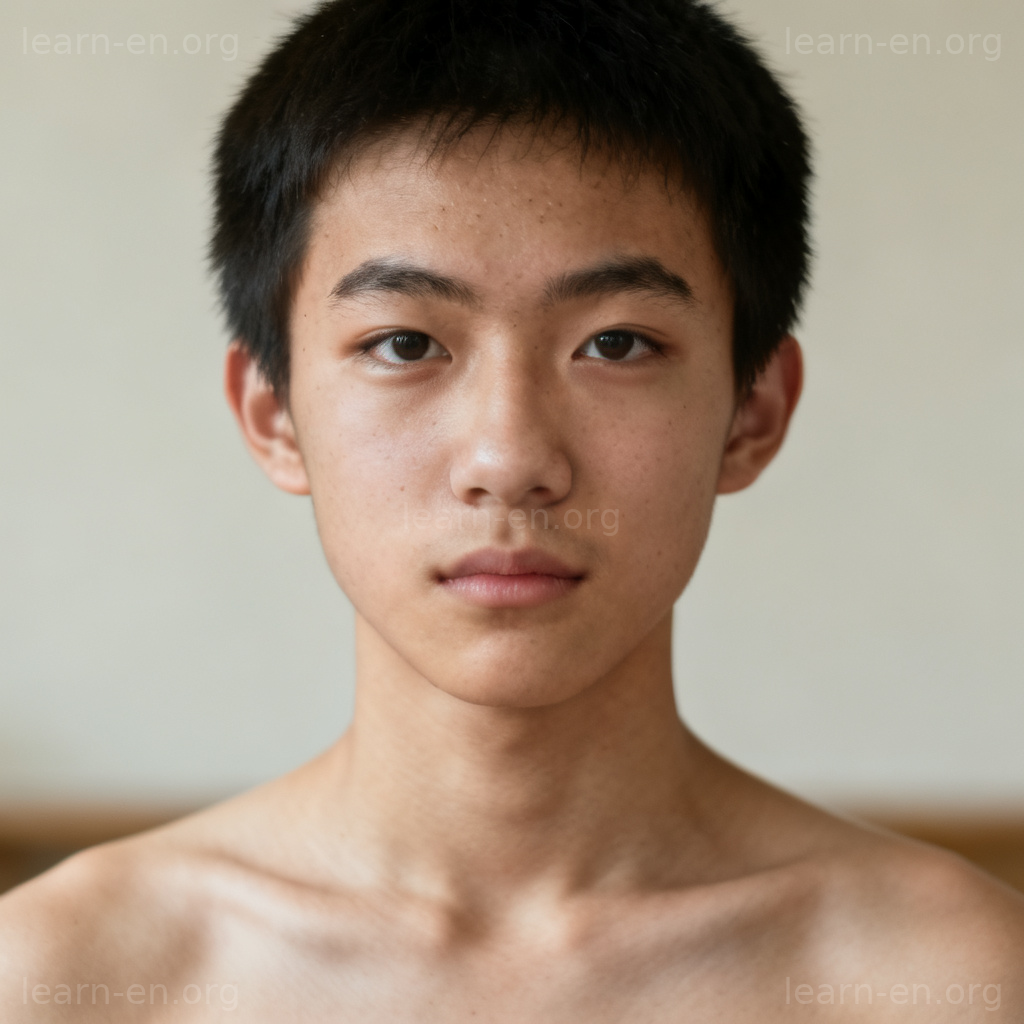 naked 含义图解：人物上半身赤裸状态展示